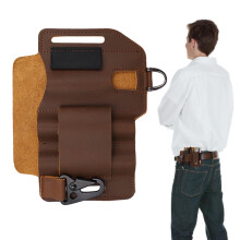 Mens Leather Organizer Case  Pocket Organizer  EDCs Sheath Holder for , Car Keys, Flashlight 1