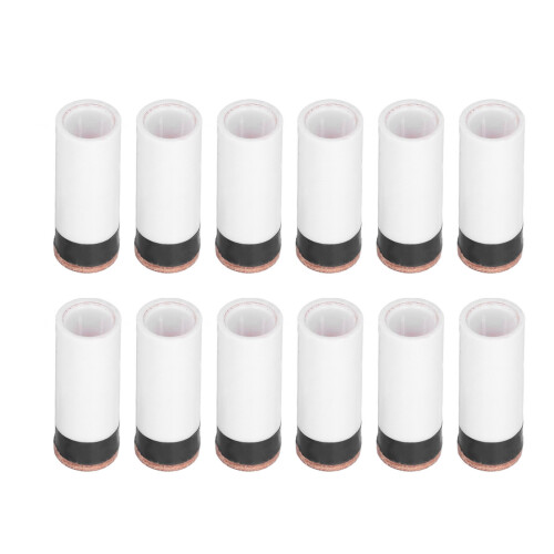 12 pièces de pointes de queue de billard blanches, accessoires de remplacement en cuir PU léger