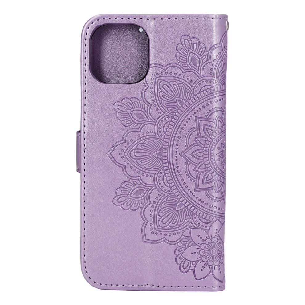 Elegant Pu Leather Flip Wallet Case For Iphone 13 With Stand Purple 9331375299548