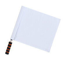 Sports Flags Stainless Steel Hand Flags Training Sports Flags with Sponge Grip for Volleyball Football White