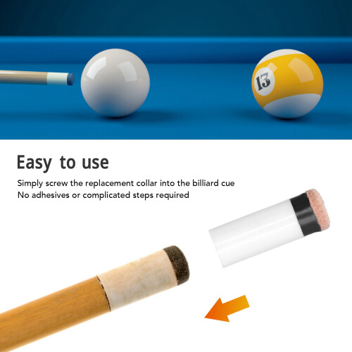 12 pièces de pointes de queue de billard blanches, accessoires de remplacement en cuir PU léger 1