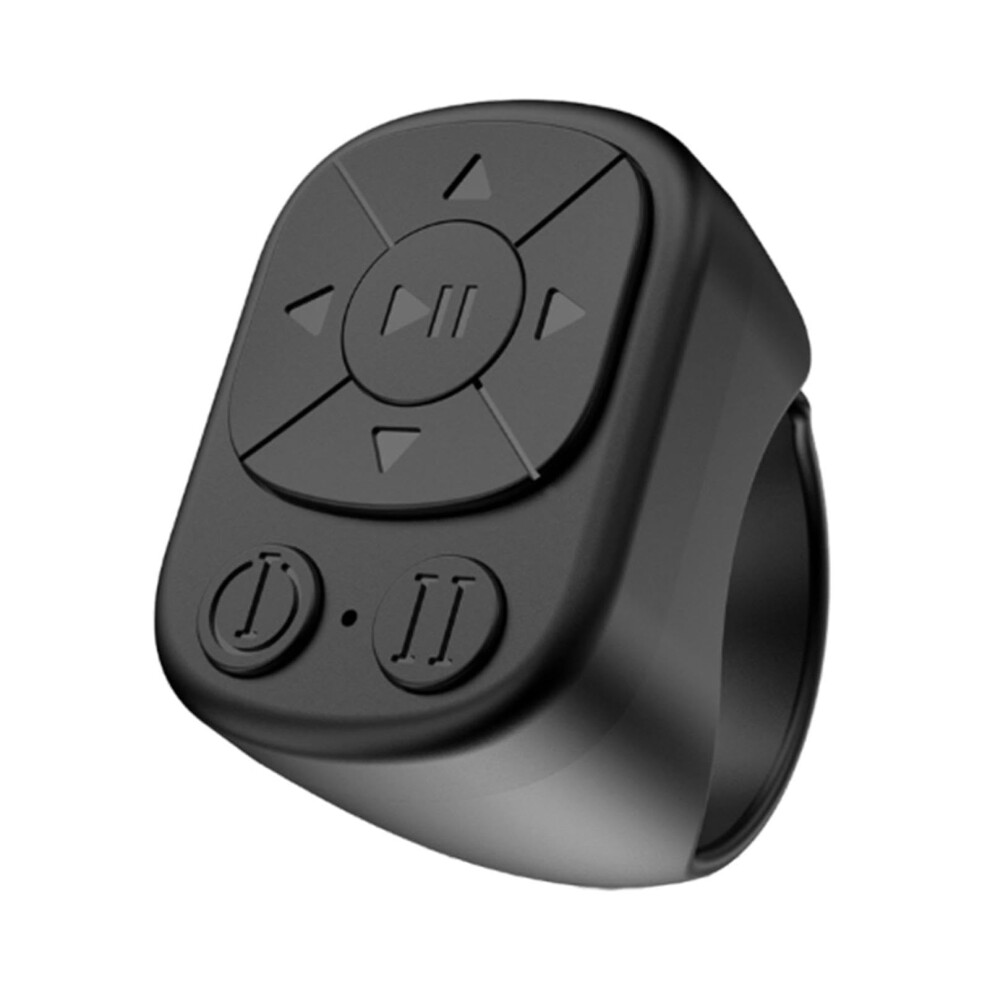 Remote Scrolling Ring Rechargeable Camera Shutter Remote Control, Compact Page Turner Ring For Cell Phones Black 9382693299482