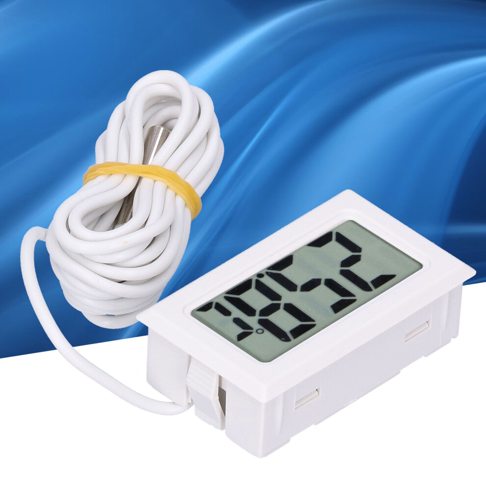 White Digital Lcd Wired Thermometer Fy13001 -50C To 110C