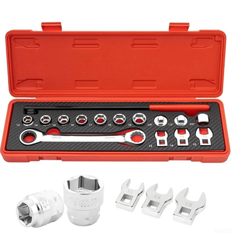 Ratcheting Serpentine Belt Removal Tool Set With Adjustable Extension Rod And Multiple Socket Sizes 9187378375433