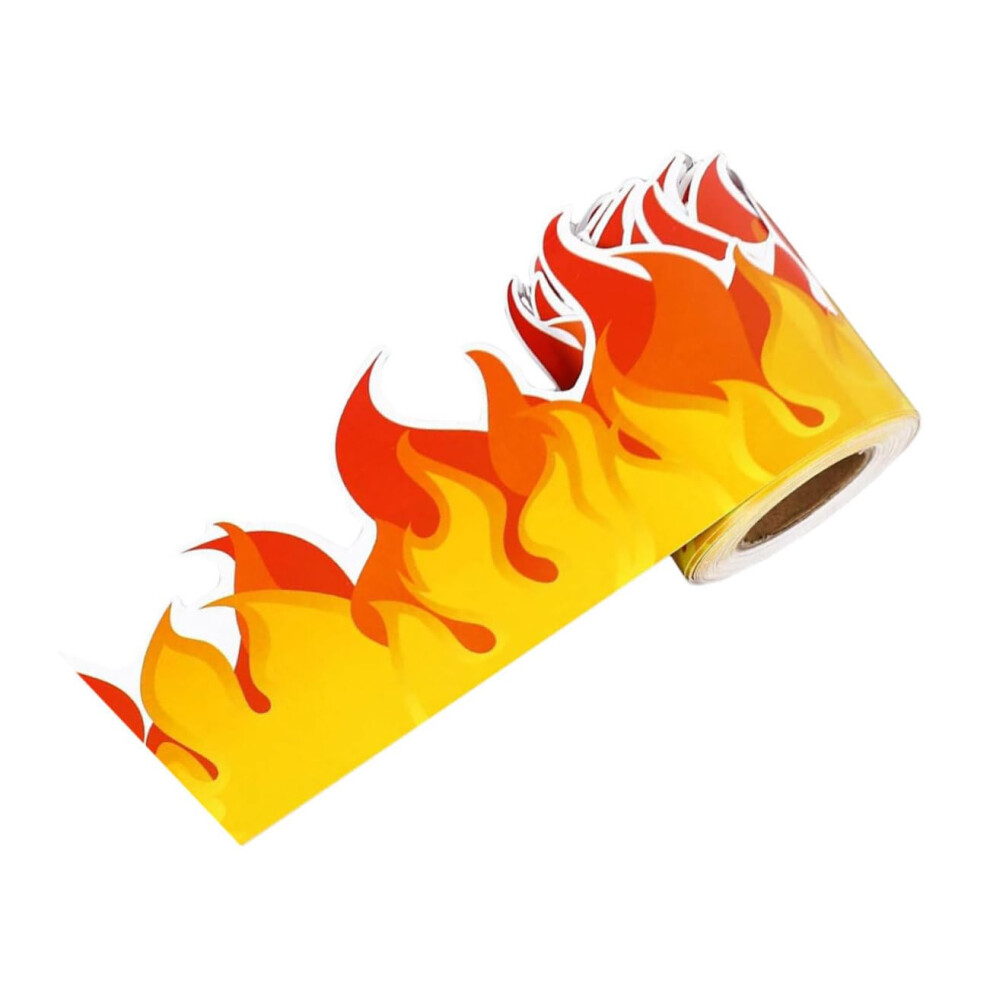 Flame Border Wall Decal Vinyl Fire Shaped DIY Trim Sticker For Classroom Bulletin Boards Size Options Nursery Decor