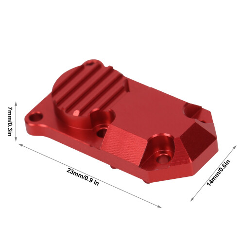 Aluminium-Gegengewichtabdeckung für Axial SCX24 90081 RC-Auto, Rot 2