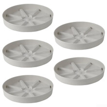 Plant Pot Saucers Pack of 5 with Drainage for Healthy Indoor and Outdoor Plants White