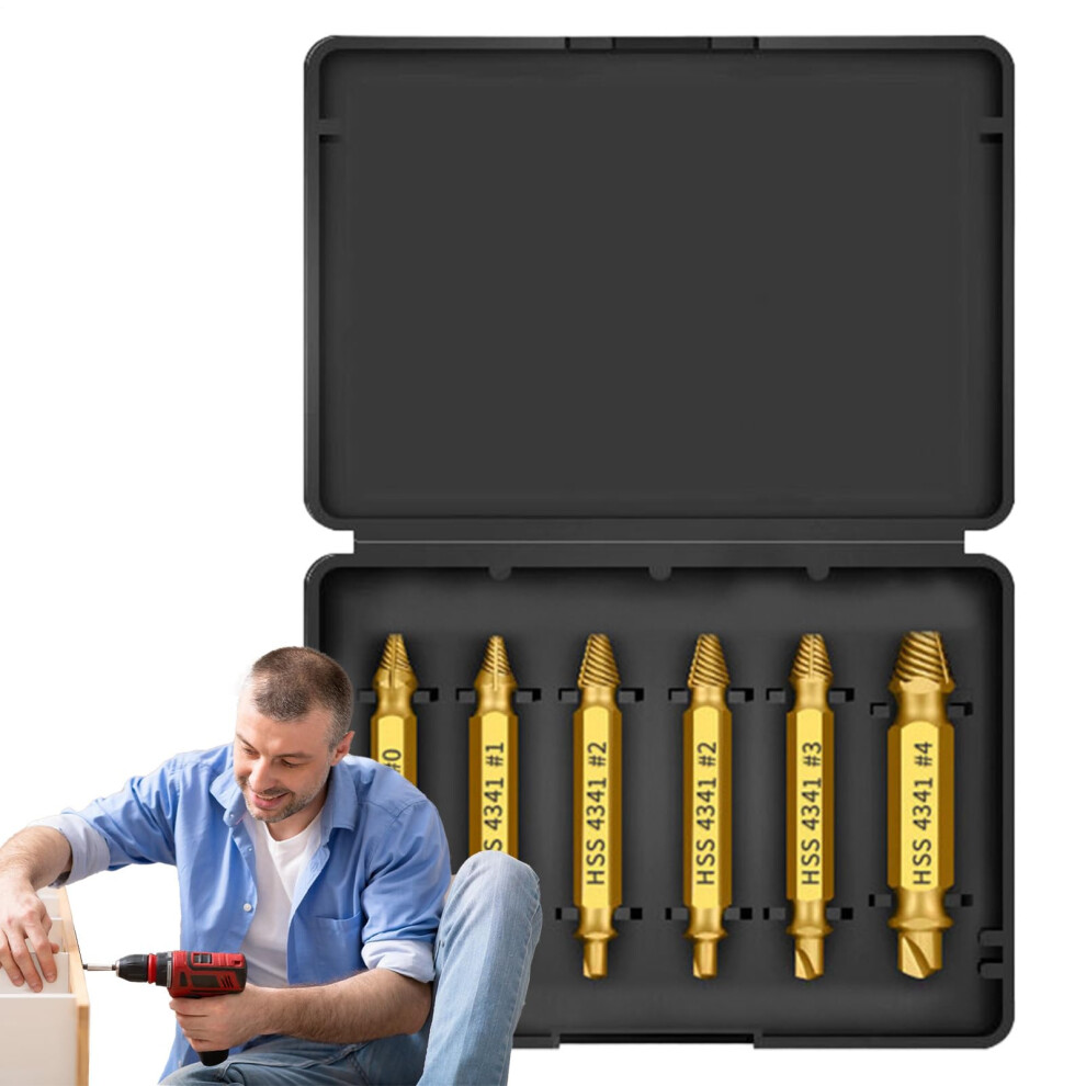 Screw Extractor Set, Household Nut Remover, Ergonomic Screw Extractor For Car Repair, Mechanical Engineering Craft Work Titanium Coating 9199774541145