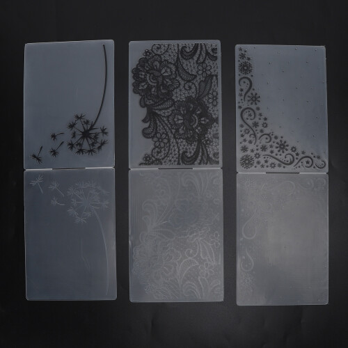 3 Plastic Embossing Folders for Artistic Card Making & Scrapbook DIY 1