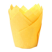 50Pcs Tulips Cupcake Liners Durable Muffin Cases For-Yellow