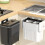 Space Efficient Kitchen Waste Bin Dry and Wet Separation-Black 3