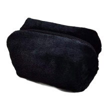 Elegant Makeup Organizers Bag Craft from Plush Materials-Black