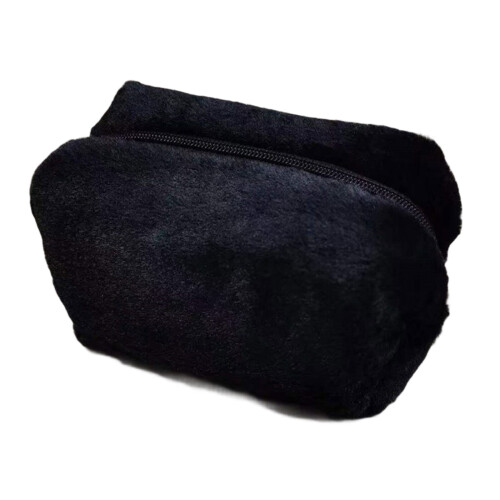 Elegant Makeup Organizers Bag Craft from Plush Materials-Black