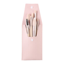 Reismake-upset met elegante draagtas, professionele make-upkwasten voor bruidsmeisjes en make-upliefhebbers, geschikt voor alle gelegenheden (beige)