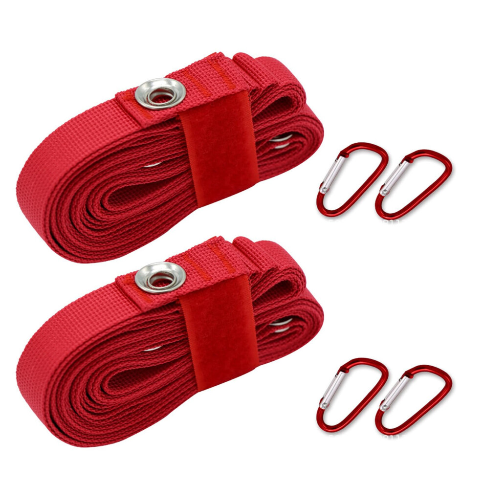 2 Sets Nylon Extension Ropes Camping Tent Rope Rope Extension Strap Outdoor Camping Strap With Carabiner Red 9199774541374