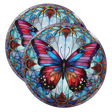 AntiCollision Window Clings 2Pack Static Stained Glass Decals for Home Window Sticker Size 25.40 X 25.40 X 0.10 cm