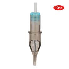 Cartuchos de tatuagem Round Liner, seguros, esterilizados com gás EO e fabricados em aço inoxidável cirúrgico, com sistema de membrana