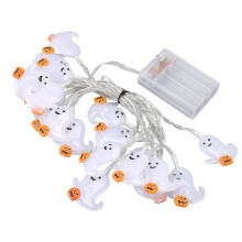 Urocze lampki na Halloween, dekoracje zasilane bateriami, ciepłe białe, wodoodporne lampki dyniowe z 20 diodami LED, uatrakcyjniają Halloween w