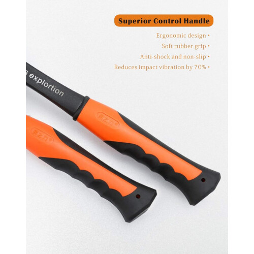 Pick Hammer Flat Tip Geological Masonry Forged Construction Shock Reduction Grip 30 Oz 2