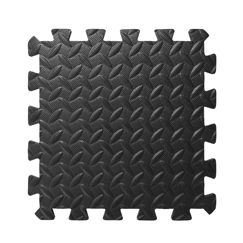 8Pcs Eva Interlocking Children & Gym Floor Mat, 300X300x10mm Black 4941379044683