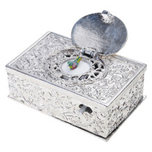 Collectible Mechanical Singing Bird-Silver Nomusic norotatio