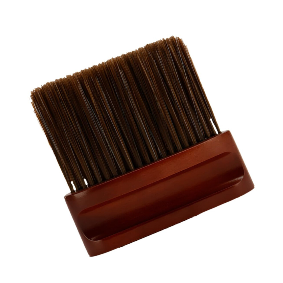 Barber Neck Duster Brush with Ergonomic Wooden Handle for Quick Hair Removal and Gentle Skin Contact Black 12x11x2cm