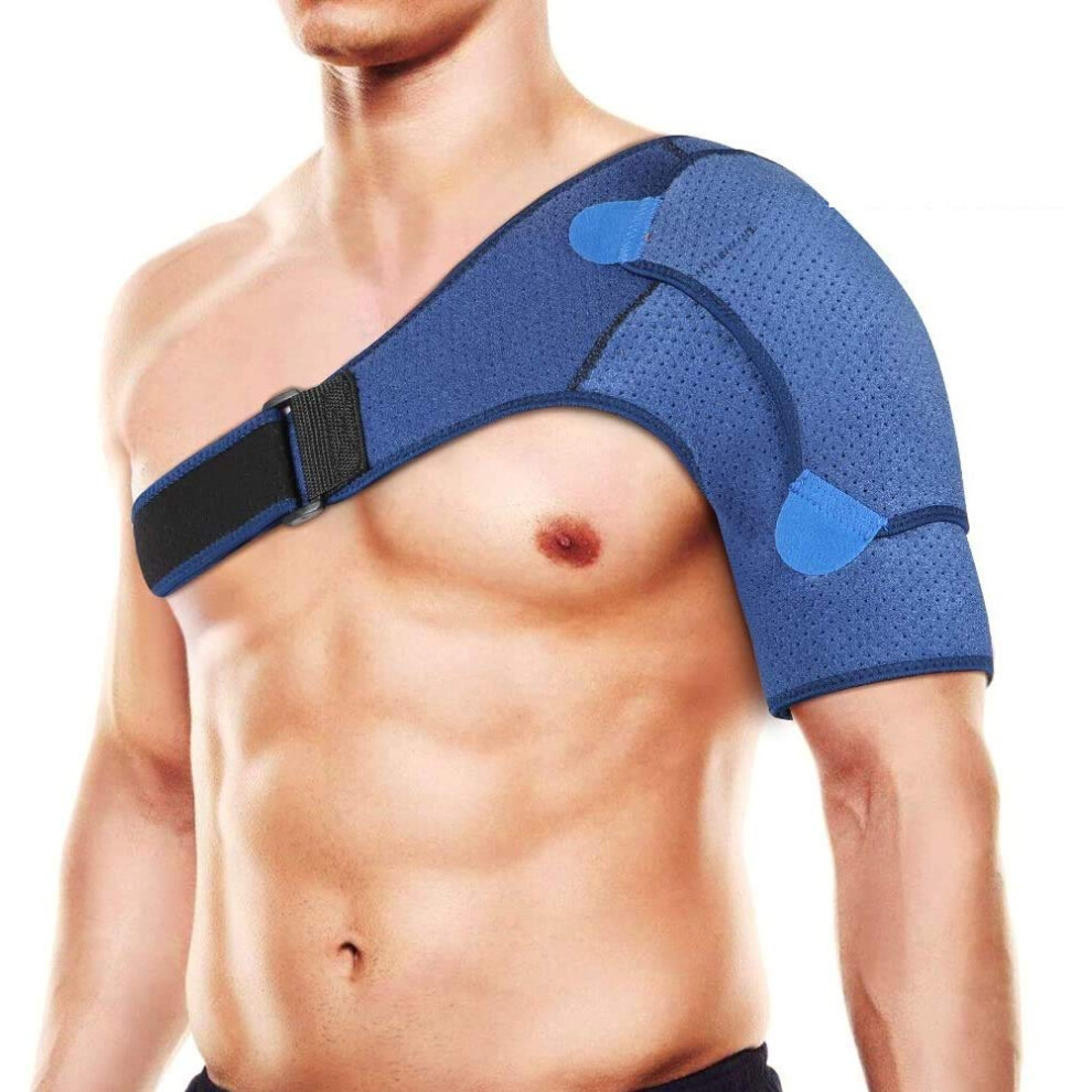 Shoulder Brace with Adjustable Compression for Injury Recovery, Breathable Support for Men and Women