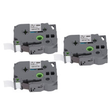 18mm Black on White Label Maker Tape 8M for TZe 141-641 (Set of 3)