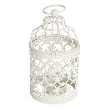 Magnífico portavelas colgante de artesanía impecable, farol de metal rústico con diseño calado de estilo europeo vintage decorativo para bodas.