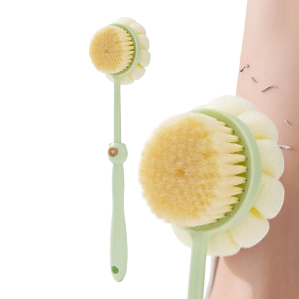 Bath Brushes LongHandle Shower Brush With DoubleSided Density Bristles Dirt Removal Green For Women And Seniors