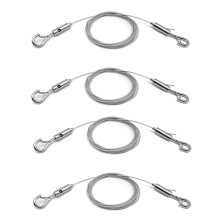 Pack of 4 Adjustable Picture Hanging Wire,, Supports 50 lbs Hanging Fittings, 2 m x 1.5 mm Stainless Steel Wire Rope