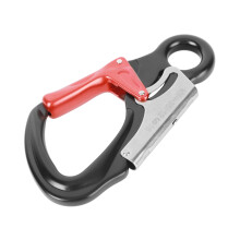 35KN Hochleistungs-D-förmige Kletterkarabinerhaken, 20mm, Schwarz/Rot