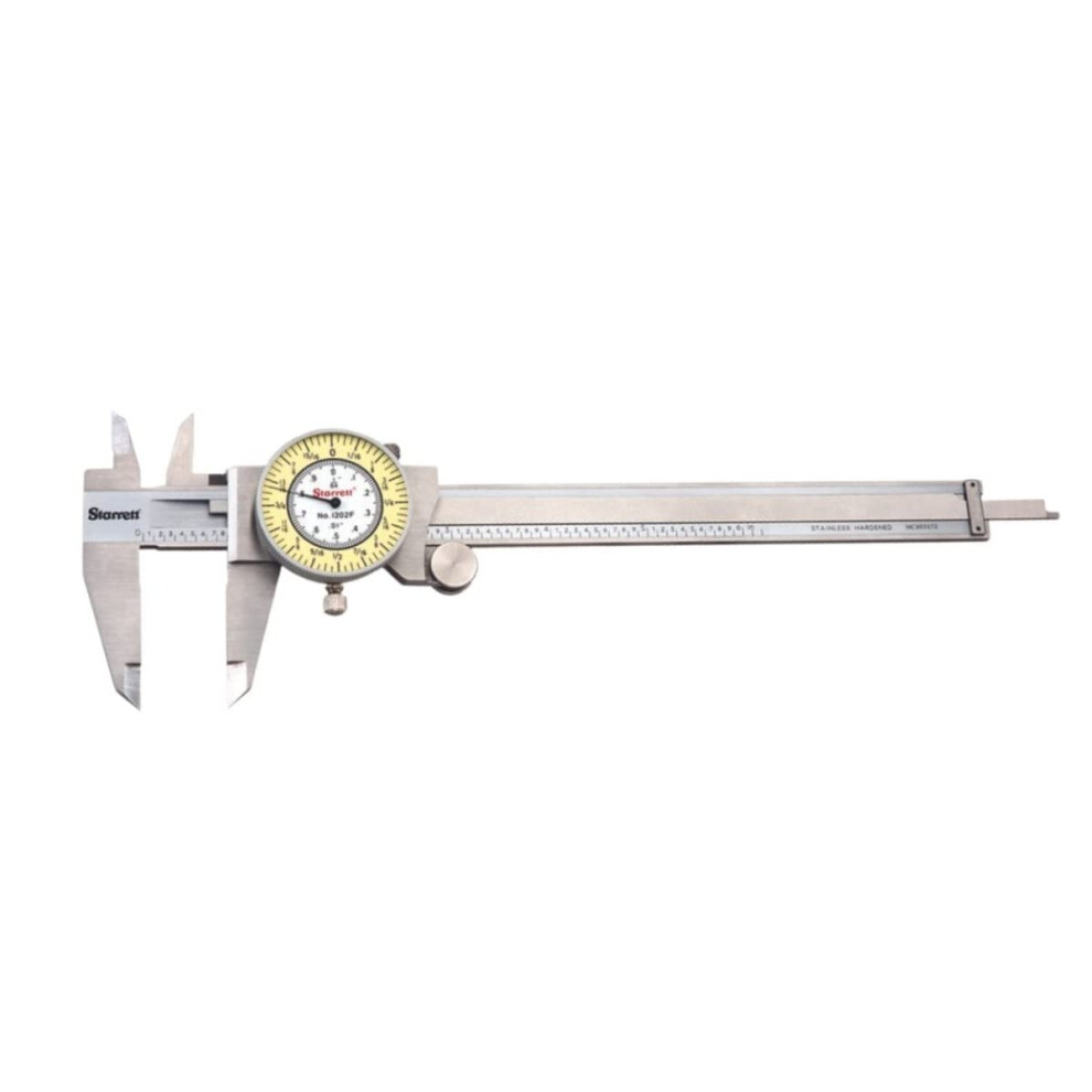 6 Inch Stainless Steel Dial Caliper, Fractional 1/64 Inch Graduation, Precise 0.01' Measurement 9199774022910