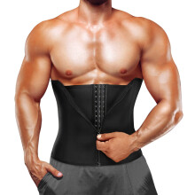 Men Waist Trainer Trimmer Belt 3XL Black Tummy Control Wrap Corset Style Workout Belly Band Sports Girdle