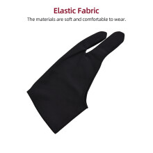 Two-Finger Free Size Drawing Glove for Artists, Black, 19.5x8cm
