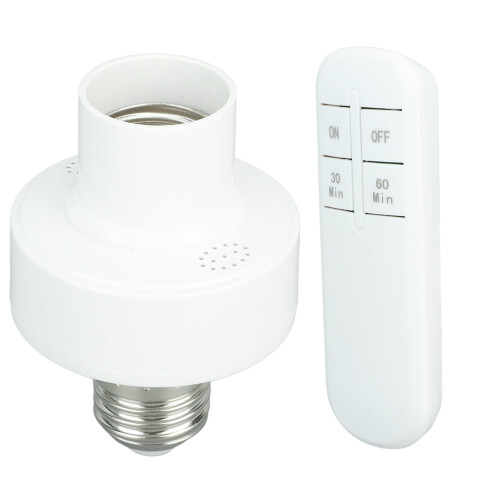 Wireless Remote E27 Light Socket 220V, ABS, 9.5cm