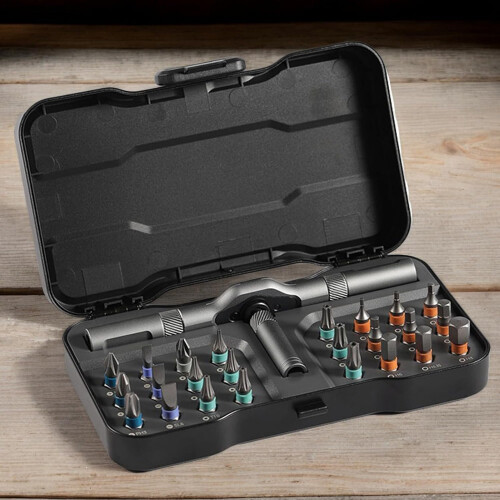 Ratchet Screwdriver Set with Magnetic QuickChange Bits, THandle, 24pcs for Electronics and DIY 1