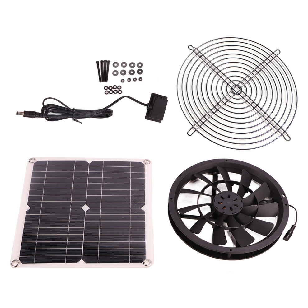 18V 12W Waterproof Solar Exhaust Fan Kit For Workshop & Pet House 4271375309593