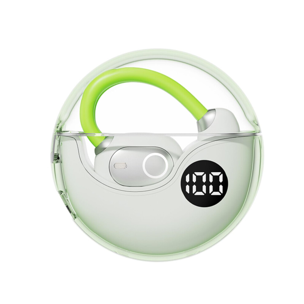 Wireless Bluetooth Open Ear Headphones With Detachable Neckband Cable Enc Noise Cancelling Waterproof Running White/Green 9187378376669
