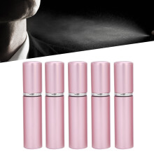 5pcs Aluminum Refillable Perfume Spray Bottles 5ml Pink Portable Atomizer