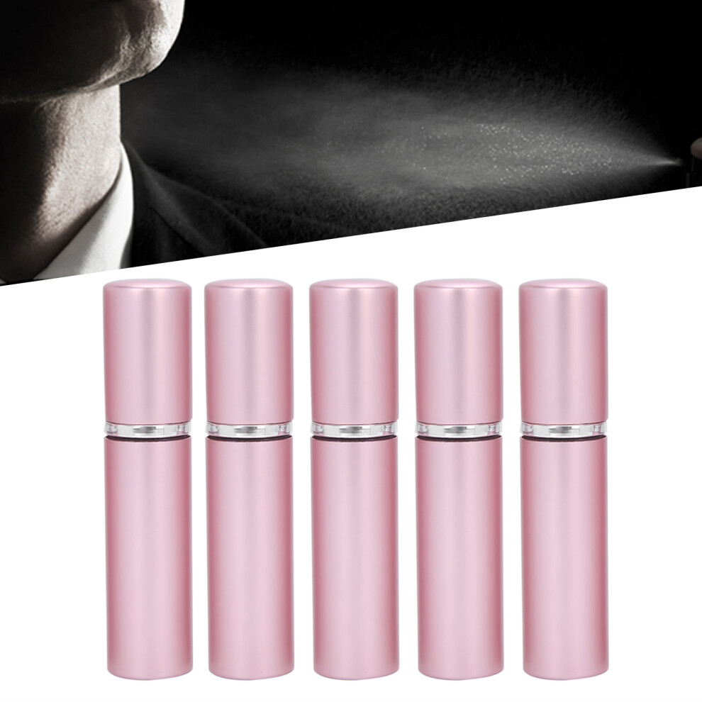 Pink 5Pcs Aluminum Refillable Perfume Spray Bottles 5Ml Portable Atomizer