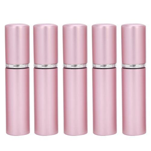 5pcs Aluminum Refillable Perfume Spray Bottles 5ml Pink Portable Atomizer 1