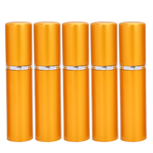 Aluminum Refillable Perfume Atomizer 5ml x 5pcs Gold Portable 1