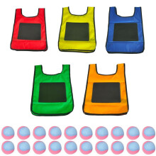 Conjunto de Jogos Eludeball -5 Peças Infantis Eludeball Tag Coletes Pegajosos com 20 Bolas Esportivas Elude para Jogos em Playgrounds Internos e
