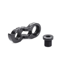 RISK Schaltwerkverlängerung, Fahrradrahmen-Schaltwerksaufhänger-Verlängerung für 32-52T-Kassette, MTB, Rennrad, Heckhaken, Schwarz