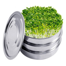 Stainless Steel Sprouting Tray Kit with Fine Mesh for Faster Germination, Stackable for Beans and Broccoli