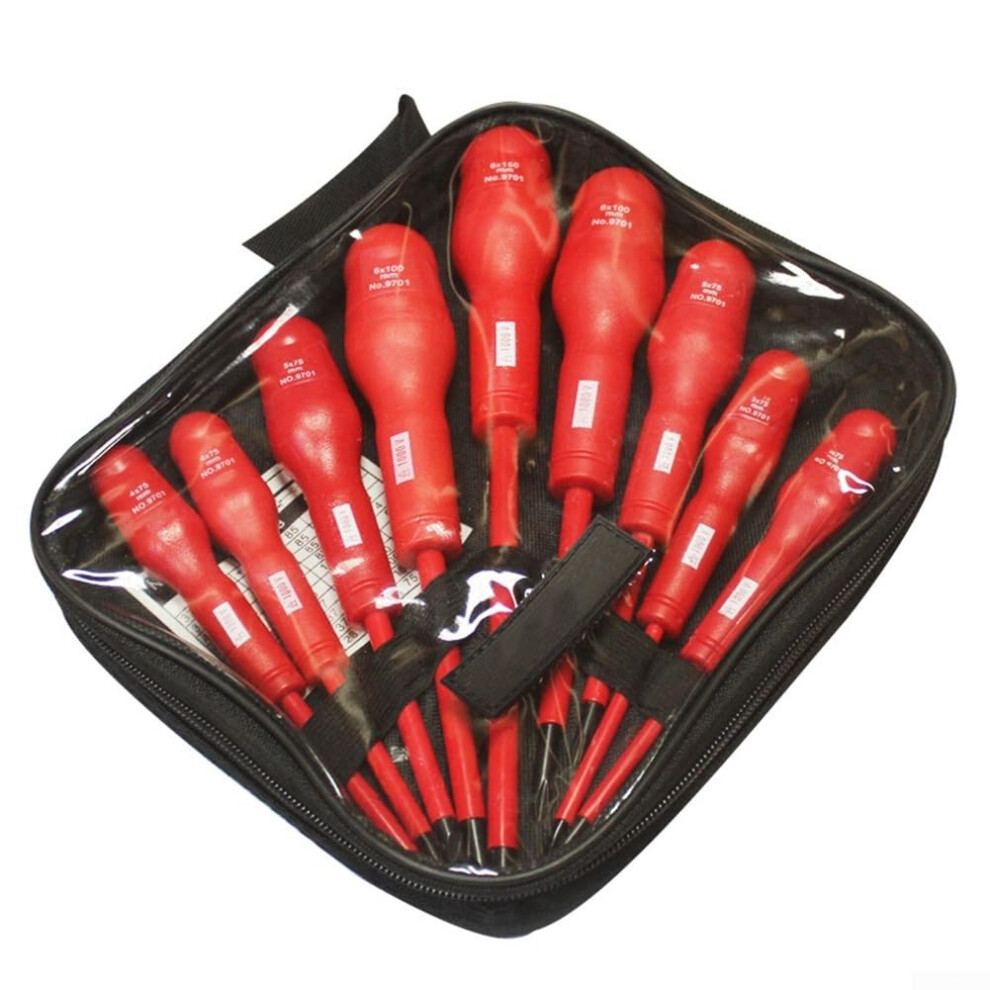 Insulated Screwdriver Set 9Pcs 1000V Safety Magnetic Slotted And Phillips Tips For Electricians 9382693163448