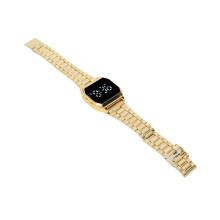 Digitaler Sportstudenten-Uhr mit LED-Licht, Klappverschluss, Alarm, goldene Farbe