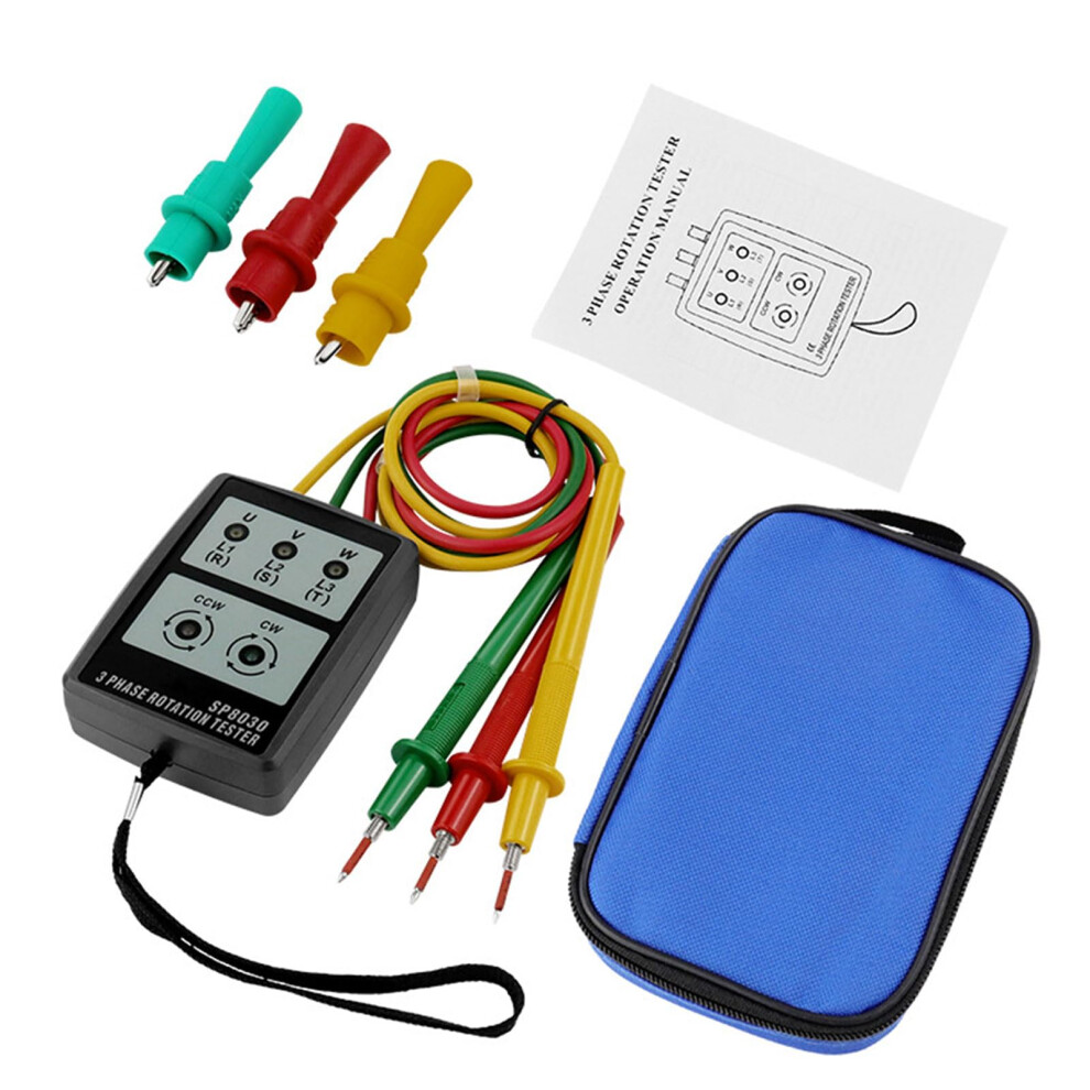 3 Phase Rotation Tester Led Indicators Detectors Phase Sequence Detection Voltage Range 60V600v Electrical Testing Tool 9187378377895