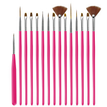 Premium-Palette zum Mischen von Nagellackfarben & ergonomisches Griffdesign, Nagelkunstpalette aus Kunstharz, 15 langlebige Faserpinsel, leicht zu